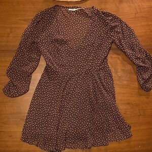 Kimchi Blue Floral Long Sleeve Dress - Black and Pink